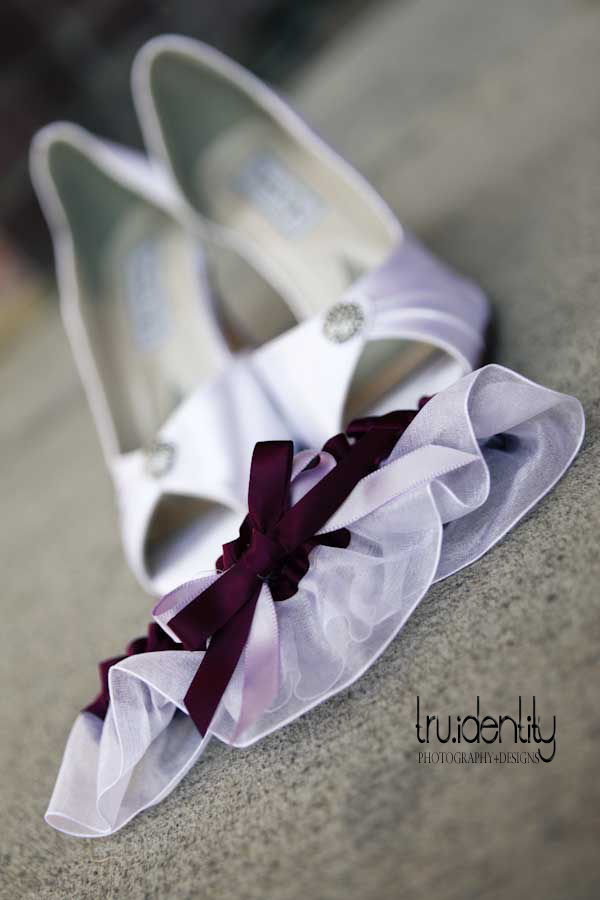 wedding shoes and garter photo