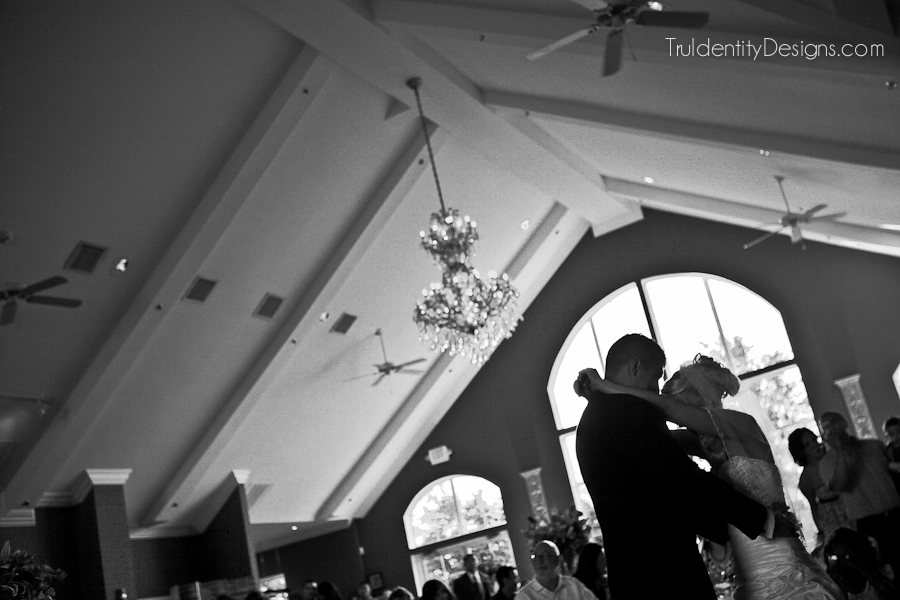 Reflections on Spring Creek wedding reception photos